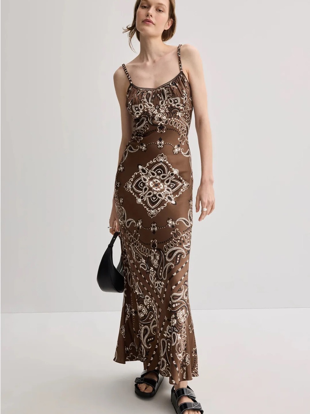 Sandro Bandana Lace-Back Maxi Dress